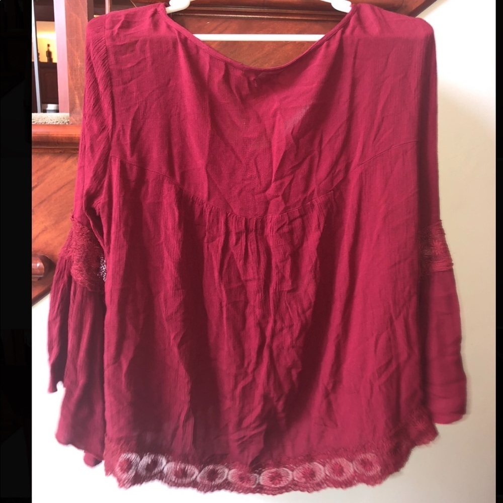 Hollister Red Shirt with Lace